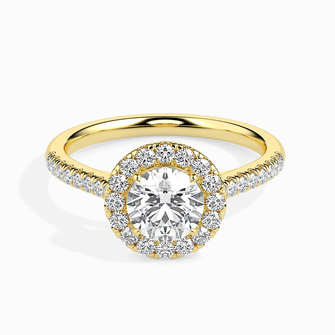 Janis Solitaire Halo Pave Round Setting