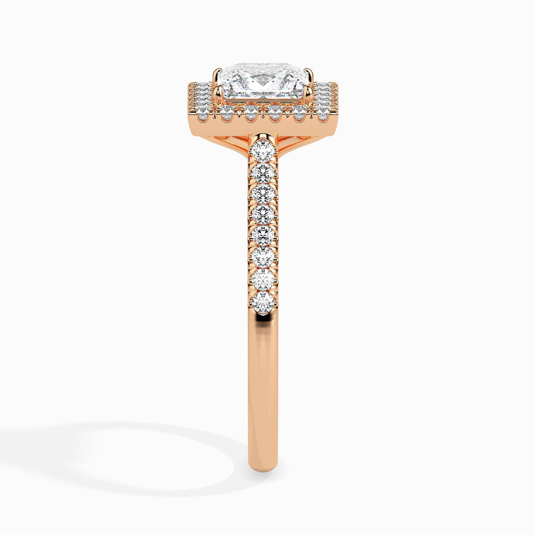 Jorja Solitaire Halo Pave Princess Setting