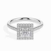 Jorja Solitaire Halo Pave Princess Setting-Dileti