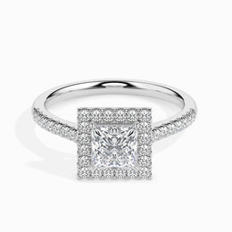 Jorja Solitaire Halo Pave Princess Setting-Dileti