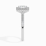 Jorja Solitaire Halo Pave Princess Ring-Dileti