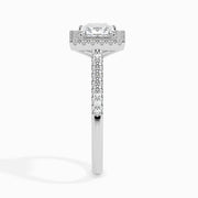 Jorja Solitaire Halo Pave Princess Ring-Dileti