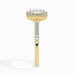 Jorja Solitaire Halo Pave Princess Ring-Dileti