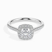 Nova Solitaire Halo Pave Cushion Setting-Dileti