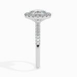 Dora Solitaire Halo Pave Oval Setting-Dileti