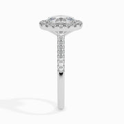 Dora Solitaire Halo Pave Oval Setting-Dileti
