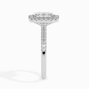 Paquita Solitaire Halo Pave Emerald Ring-Dileti