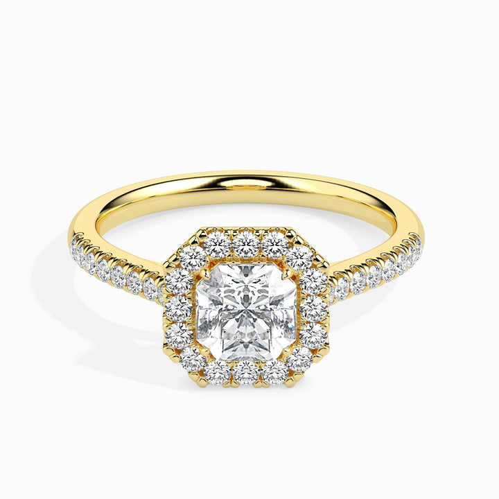 Sua Solitaire Halo Pave Asscher Setting