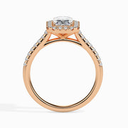 Maud Solitaire Halo Pave Radiant Ring-Dileti
