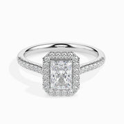 Maud Solitaire Halo Pave Radiant Setting-Dileti