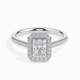 Maud Solitaire Halo Pave Radiant Setting-Dileti
