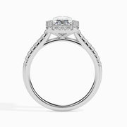 Maud Solitaire Halo Pave Radiant Ring-Dileti