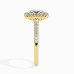 Maud Solitaire Halo Pave Radiant Ring-Dileti