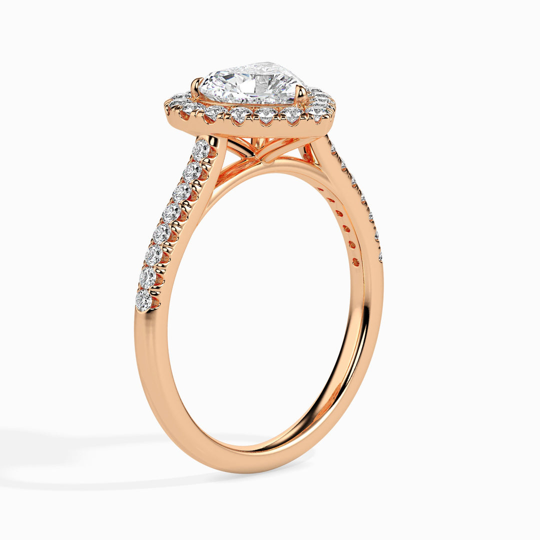 Olbia Solitaire Halo Pave Heart Setting