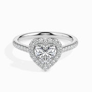 Olbia Solitaire Halo Pave Heart Setting-Dileti