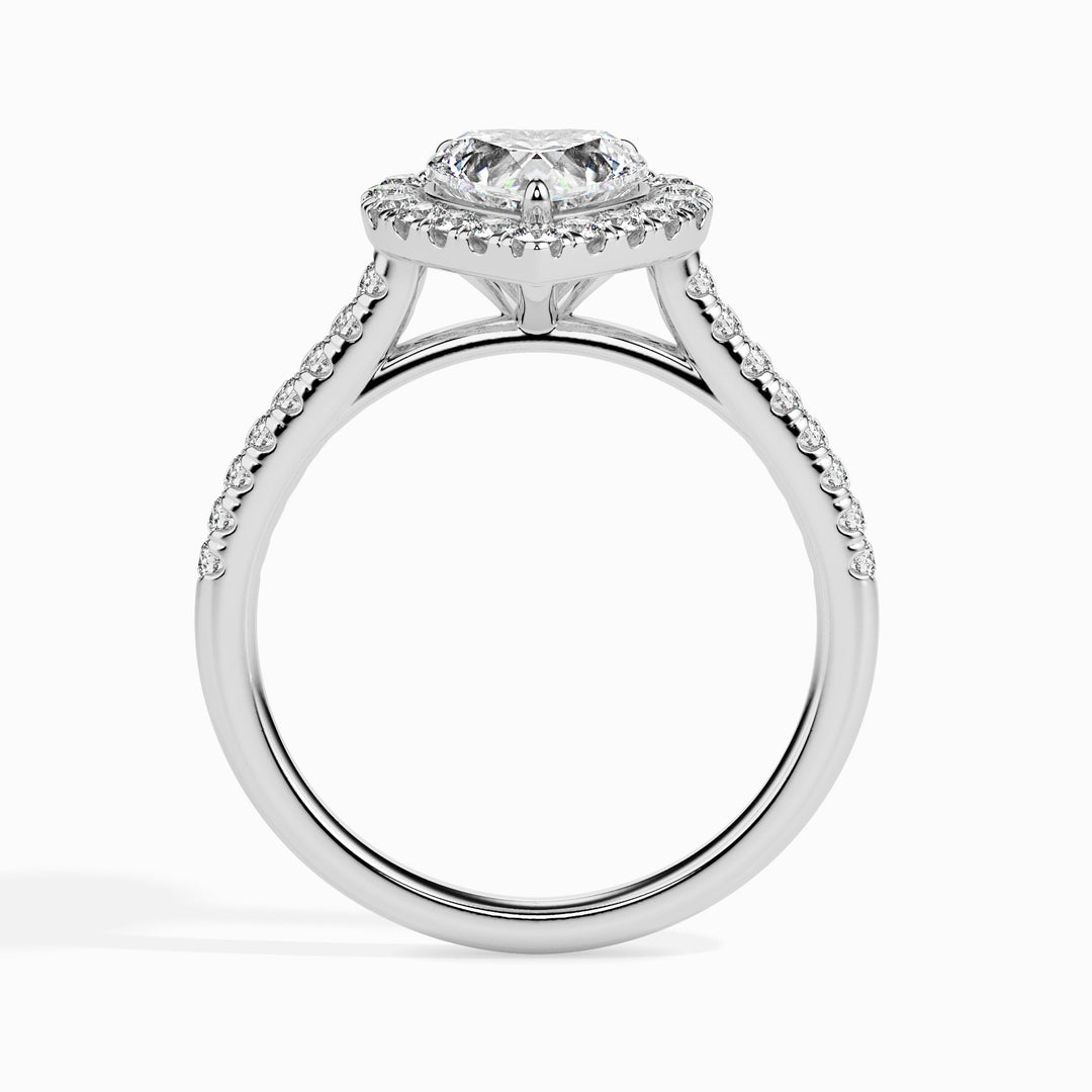 Olbia Solitaire Halo Pave Heart Setting