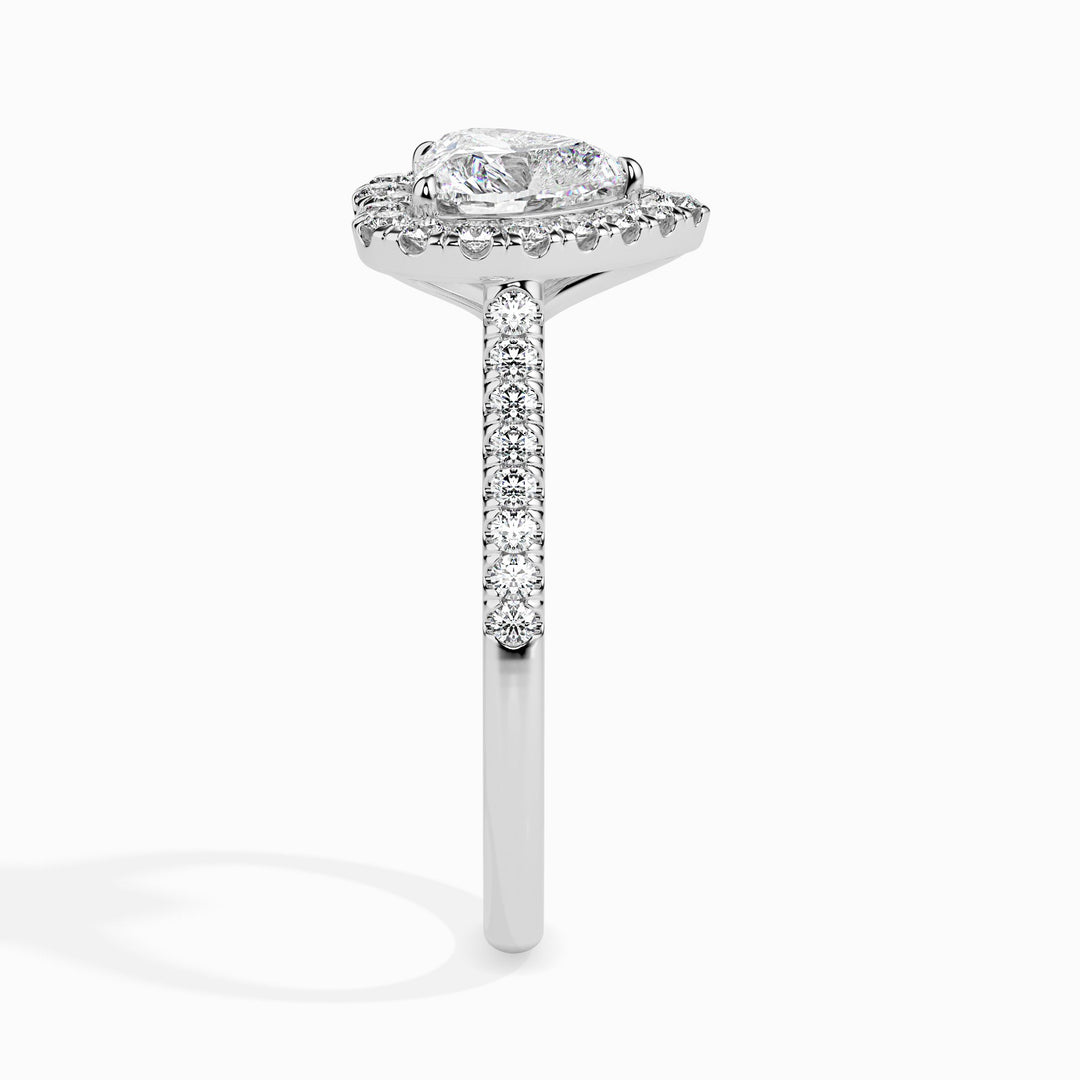 Olbia Solitaire Halo Pave Heart Setting