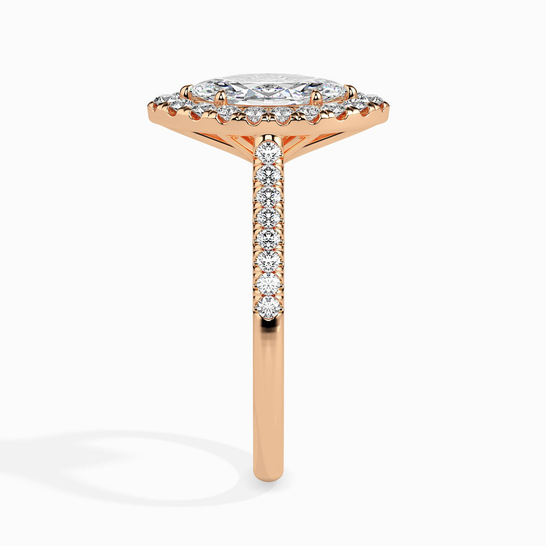 Pila Solitaire Halo Pave Marquise Setting