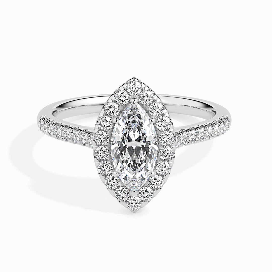 Pila Solitaire Halo Pave Marquise Ring