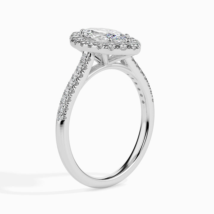 Pila Solitaire Halo Pave Marquise Setting