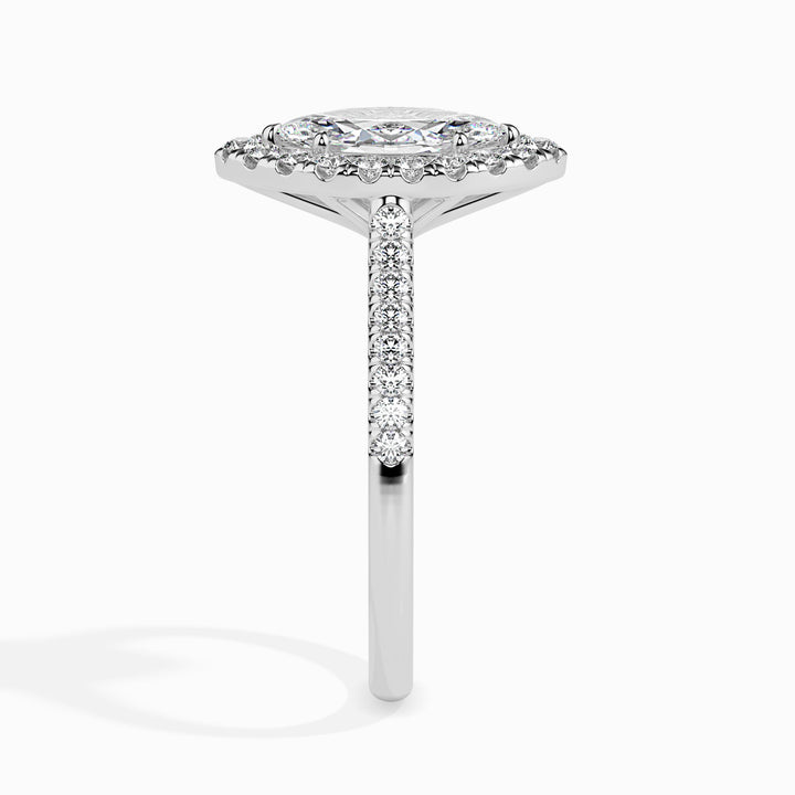 Pila Solitaire Halo Pave Marquise Setting