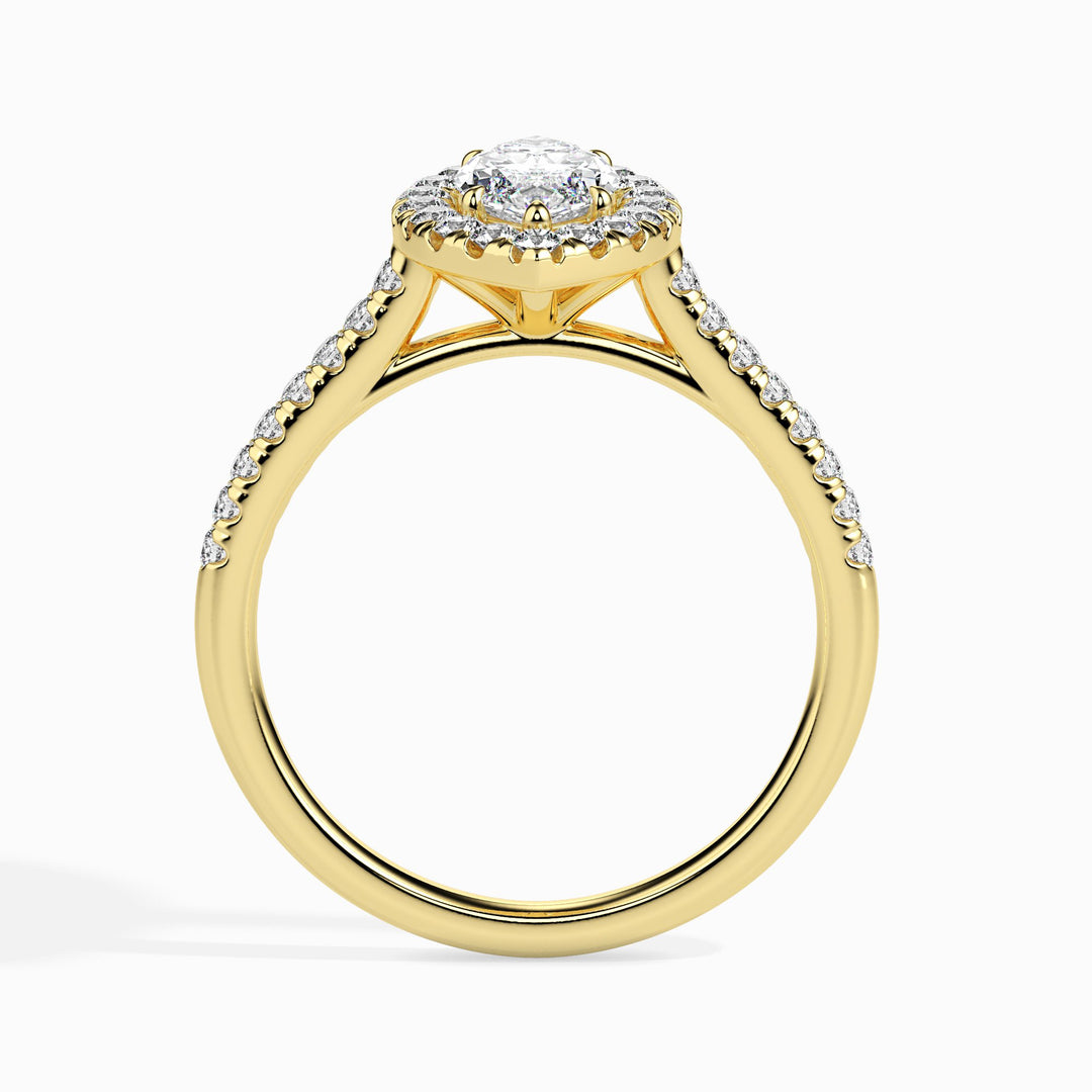 Pila Solitaire Halo Pave Marquise Setting