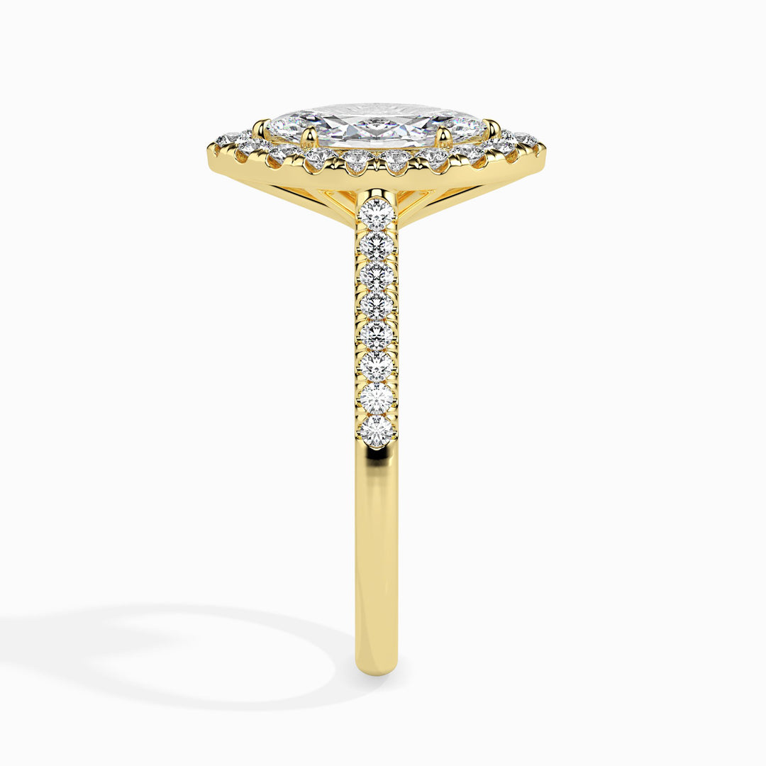 Pila Solitaire Halo Pave Marquise Ring