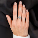 Dominique Solitaire Halo Pave Pear Ring-Dileti