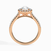 Dominique Solitaire Halo Pave Pear Ring-Dileti