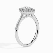 Dominique Solitaire Halo Pave Pear Ring-Dileti