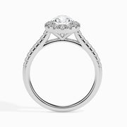 Dominique Solitaire Halo Pave Pear Ring-Dileti