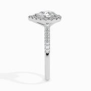 Dominique Solitaire Halo Pave Pear Ring-Dileti