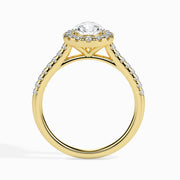 Dominique Solitaire Halo Pave Pear Ring-Dileti