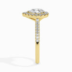 Dominique Solitaire Halo Pave Pear Ring-Dileti
