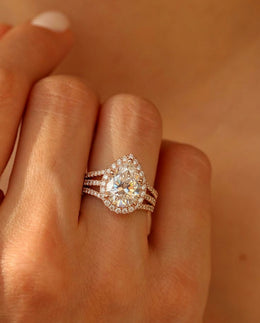 Three Line Band Engagement Ring