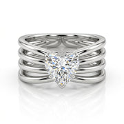 Sculpted Lab Grown Diamond Heart Ring