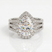 Three Line Band Engagement Ring