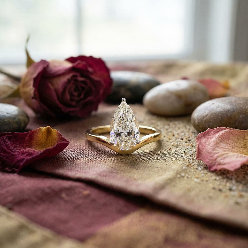 1 ctw Pear Solitaire Lab Grown Diamond Ring