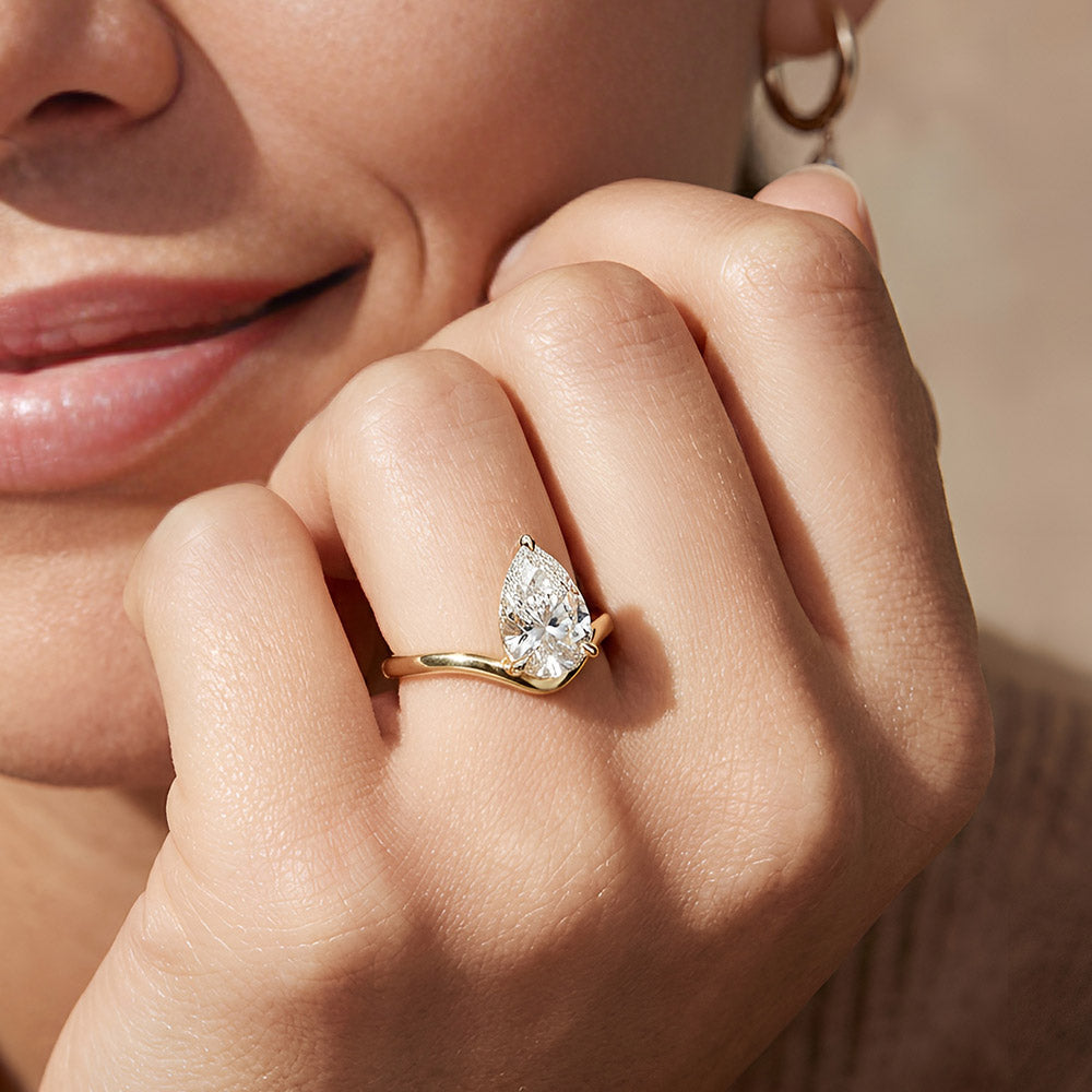 1 ctw Pear Solitaire Lab Grown Diamond Ring