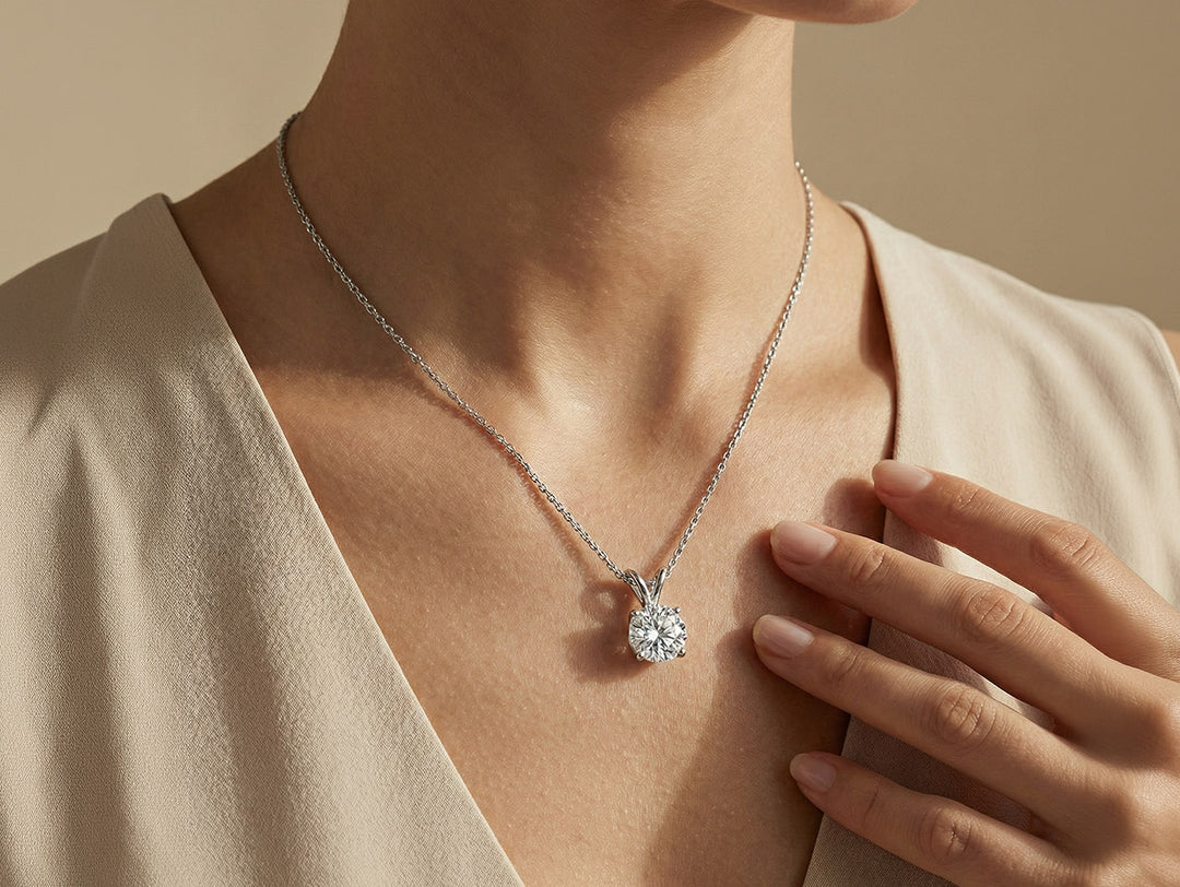 1 ctw Solitaire Round Pendant