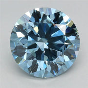 2.59ct Round Lab Grown Diamond (Colour Fancy Vivid Blue, Clarity VVS2, Cut ID, IGI Certified)