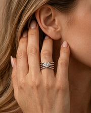 Sculpted Lab Grown Diamond Heart Ring