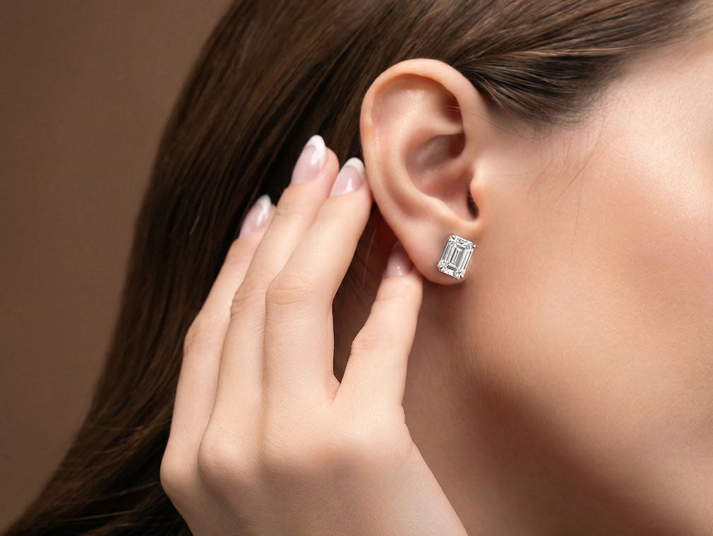 2 ctw Solitaire Emerald Studs