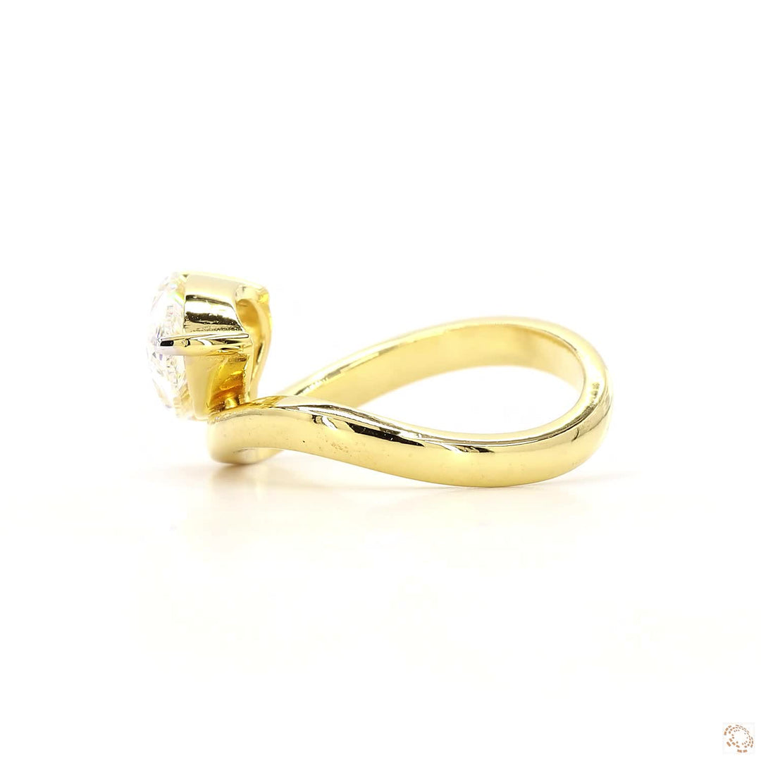 Sideways Pear Solitaire Lab Grown Diamond Ring