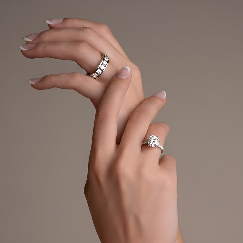 3.5 ctw Solitaire Pave Round Ring