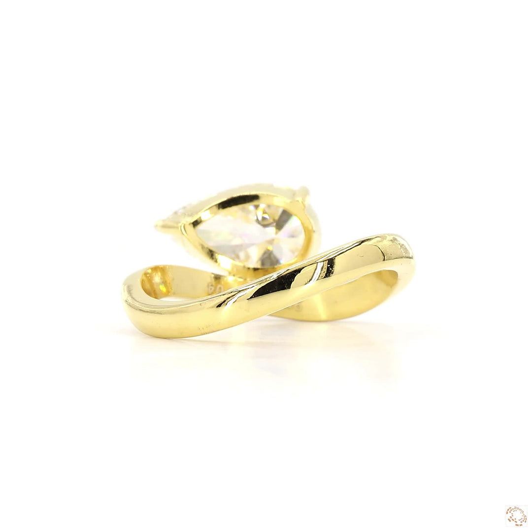 Sideways Pear Solitaire Lab Grown Diamond Ring