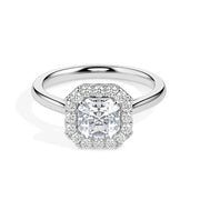 Adelaide Solitaire Halo Asscher Ring-Dileti