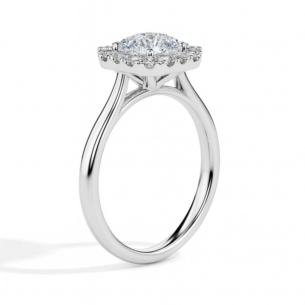 Adelaide Solitaire Halo Asscher Ring