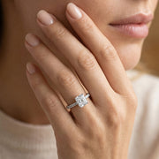 Alaia Solitaire Pave Asscher Ring