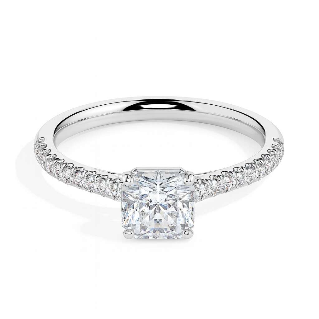 Alaia Solitaire Pave Asscher Ring